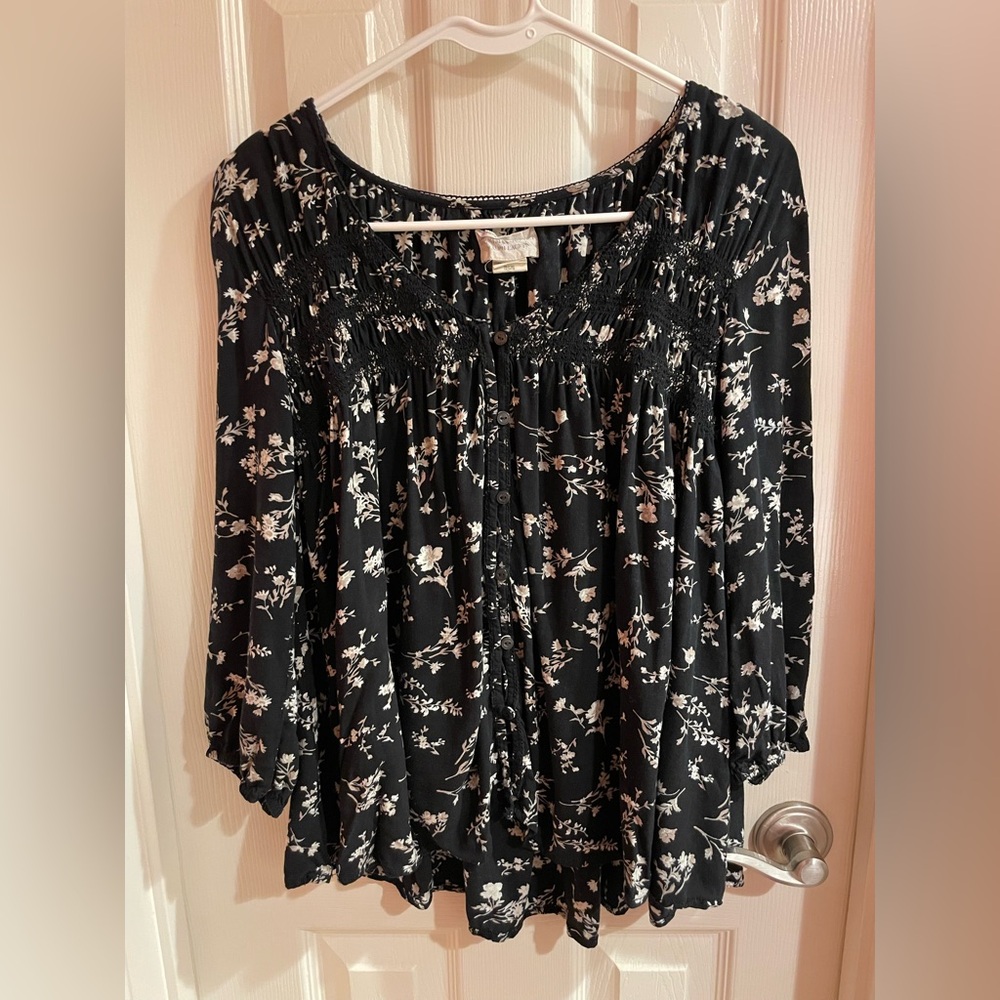 Denim & Supply Ralph Lauren Black Boho Top